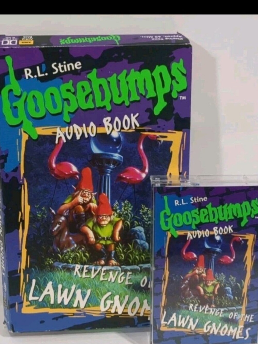 Goosebumps RL Stine Revenge Of The Lawn Gnomes audio book on cassette 1996